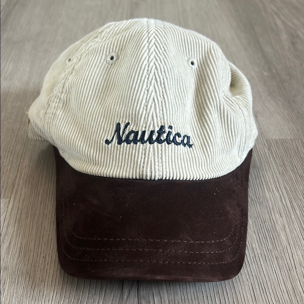 Nautica Cream and Brown Cap